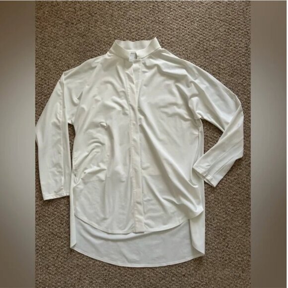 A DAY Something Borrowed White Shirt Blouse size L - Picture 7 of 9